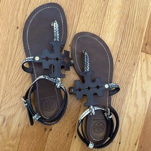 Tory Burch Sandals- snake skin print